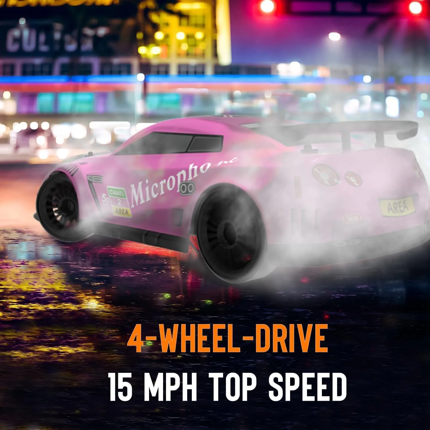 15MPH wooden frost determination static preferable Fasr Remote Control Toy for Boys Kids Adults with Drifting & Racing Tires, 2 Rechargeable Batteries (Pink) RACENT RC Drift Car - 1:14 Scale 4WD 