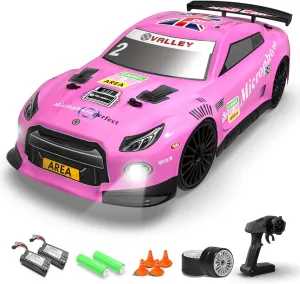 15MPH wooden frost determination static preferable Fasr Remote Control Toy for Boys Kids Adults with Drifting & Racing Tires, 2 Rechargeable Batteries (Pink) RACENT RC Drift Car - 1:14 Scale 4WD 