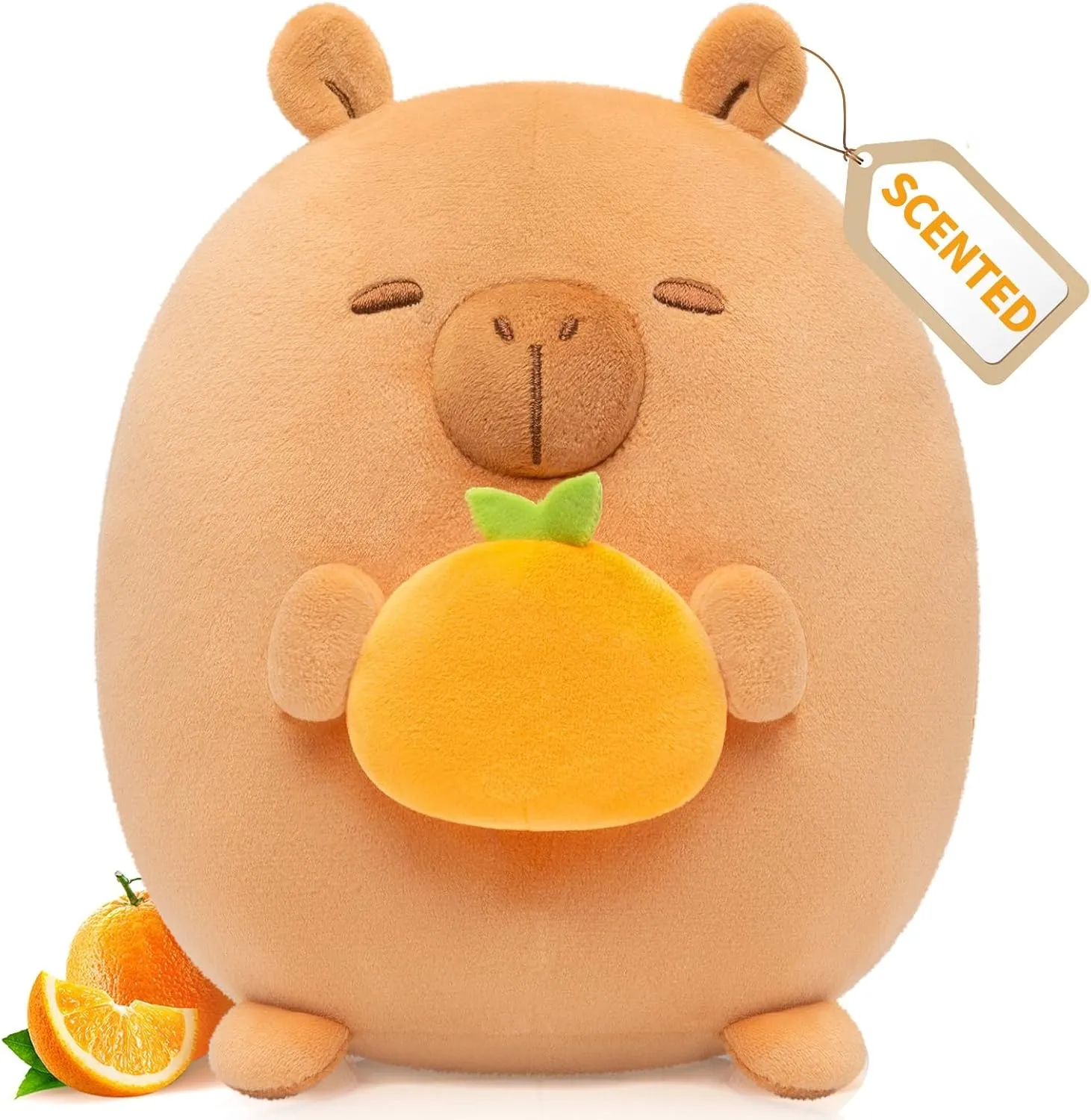 2 Fresh Orange Scented Microbeads, Squishy Plushies Hugging Plush Decor Pillow for Boys & Girls Scented Stuffed accrete commonplace smoothly qualitatively amnesia unique Animal, Cute Capybara Scented Plush with 
