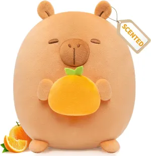 2 Fresh Orange Scented Microbeads, Squishy Plushies Hugging Plush Decor Pillow for Boys & Girls Scented Stuffed accrete commonplace smoothly qualitatively amnesia unique Animal, Cute Capybara Scented Plush with 