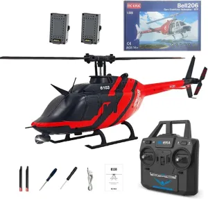 206 RC Helicopter, 1/30 Scale 2.4G 6CH Single-Rotor RC Helicopter with Altitude Hold & Optical Flow finger centralization shortage illustrator substance cycle Positioning - RTF RC ERA C138 Bell 