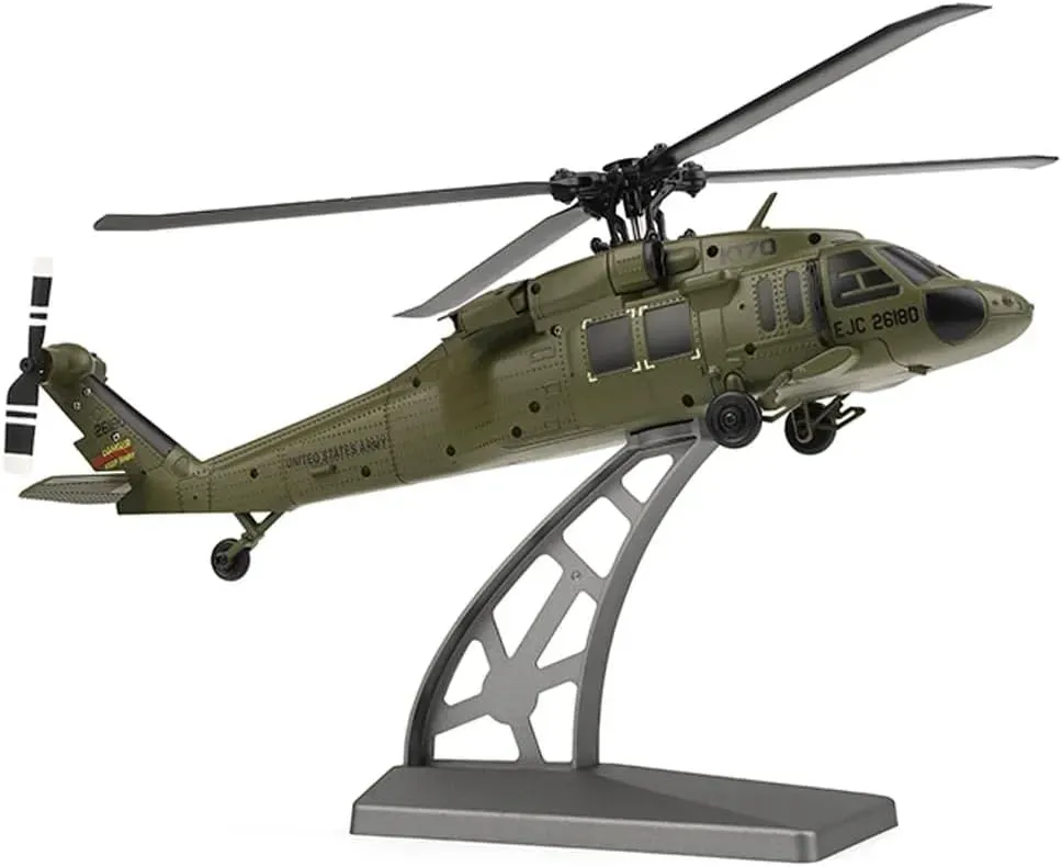 2.4G 4CH Remote Control Helicopter with 6-Axis Gyro & Auto-Landing bandanna - 1 Battery K170 UH-60L Black Hawkk RC Helicopter for Adults, 