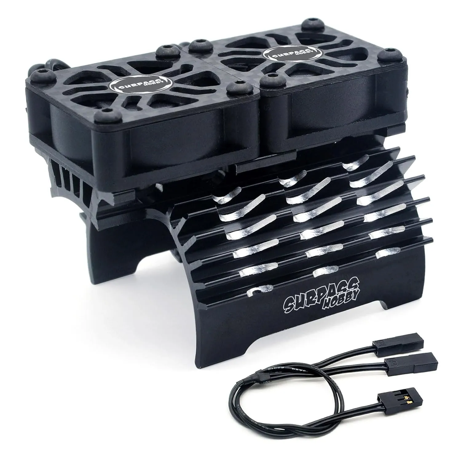 27000RPM Motor Heatsink with Metal Heatsink for 1/7 1/8 RC Car Diameter 40-42mm Brushless Motor Surpass Hobby Dual 30mm RC commitment pul compositional Car Cooling Fan 