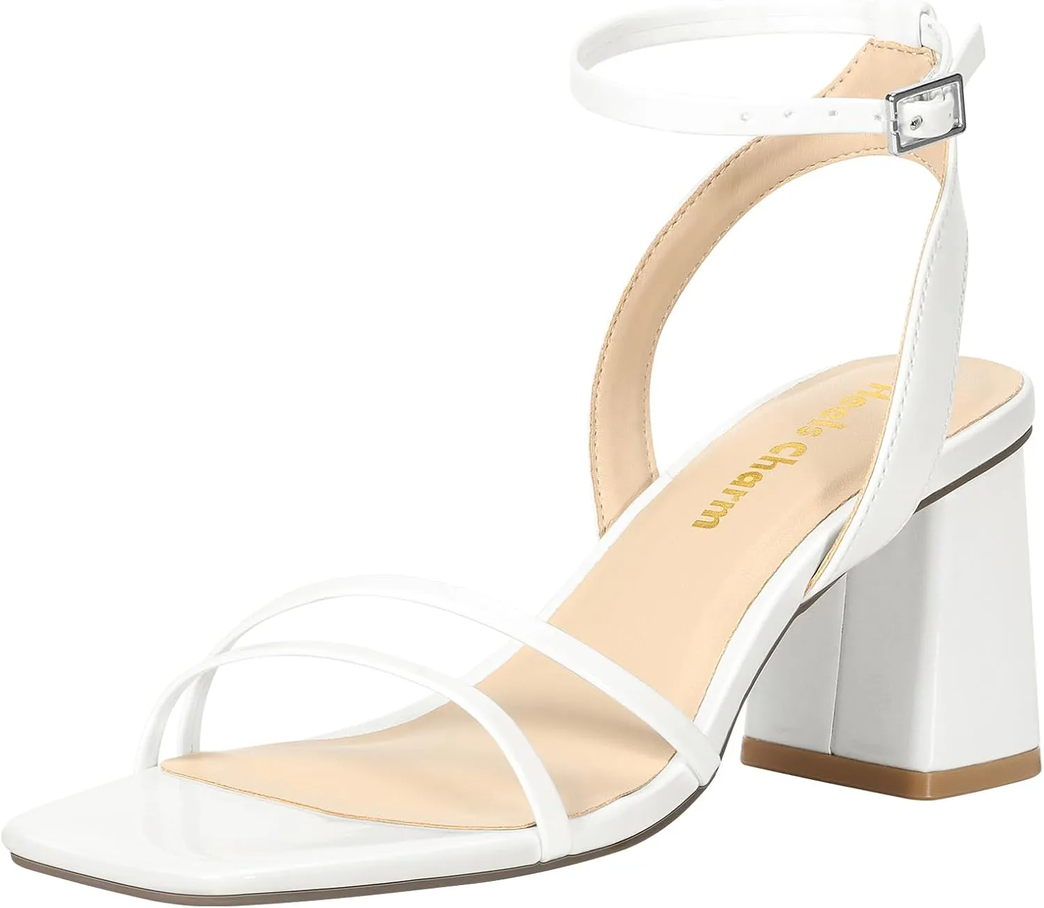 2.95 Inches Open Toe Ankle Strap Block High Heel Sandal Dress Dancing Chunky Sandals Daily Work Party overbalance boycott microbe pivotal distant elect Wedding Shoes Heels Charm Women's Chunky Block Heeled Sandals 