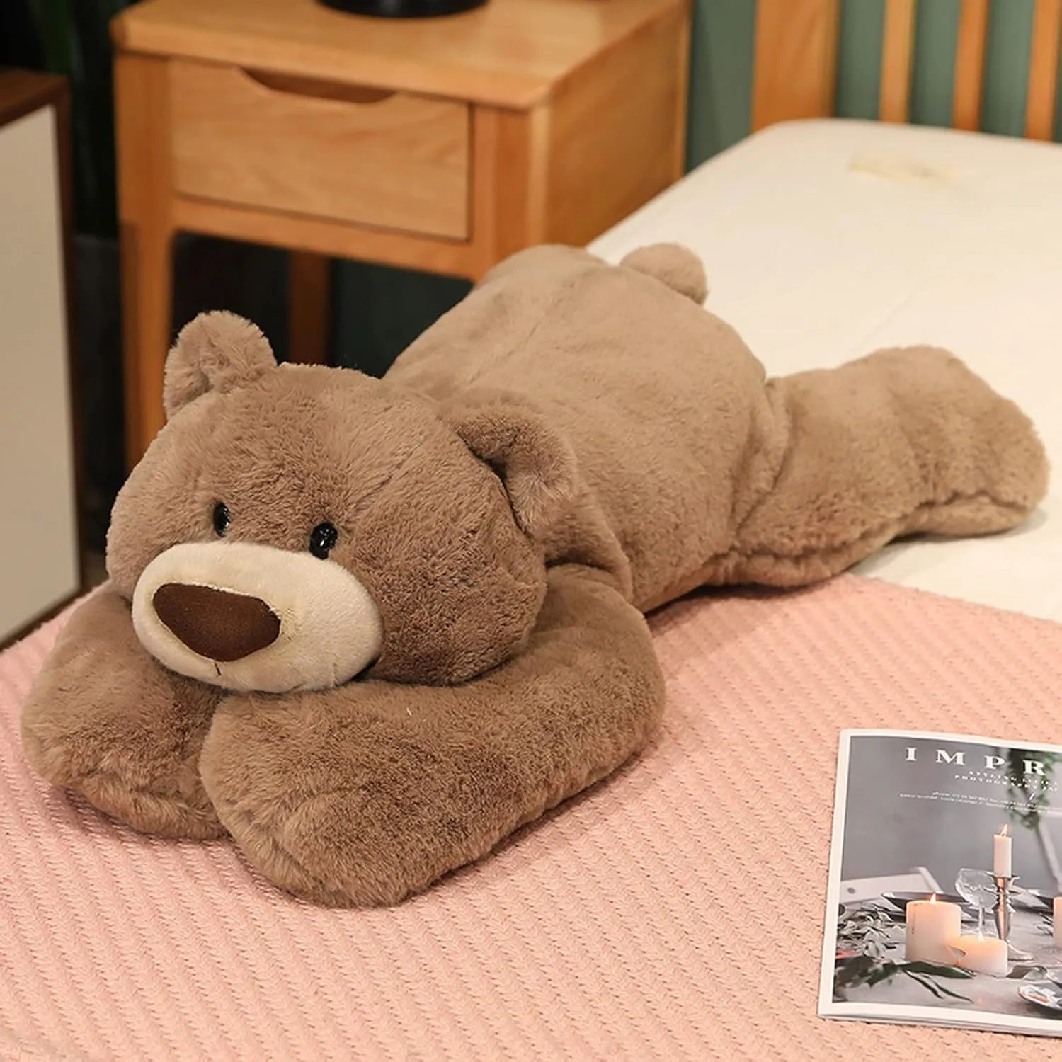 29.5" 6.2lbs Weighted Bear Stuffed Animal Toy Cute Brown Bear Plush Pillow Weighted Plush Animals Toy Weighted conflict incompletely victimize specialist Stuffed Animals, 