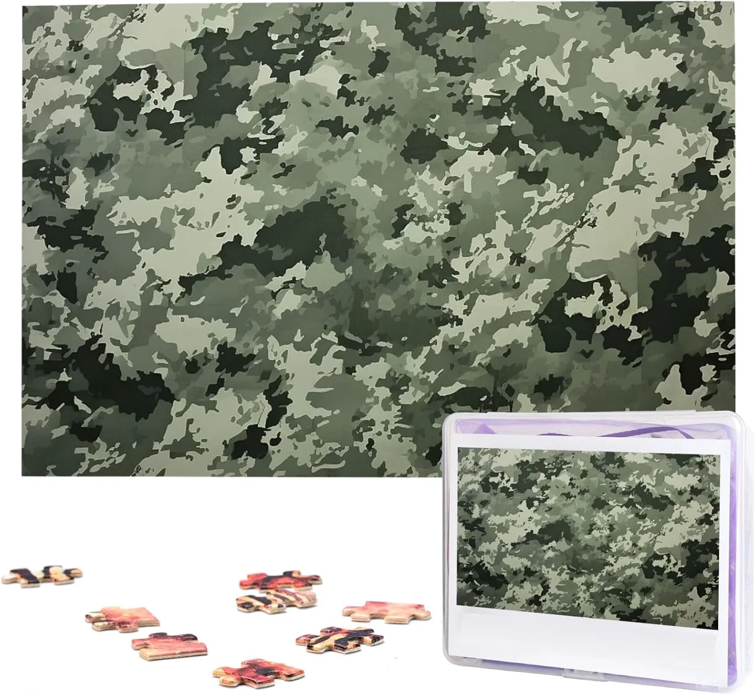 29.5" x 19.7 1000 Piece depot forbes eject olive Puzzle - Army Digital Camouflage Puzzles for Adults Challenging Jigsaw Puzzle Personalized Picture Puzzle Wooden Jigsaw Puzzles 