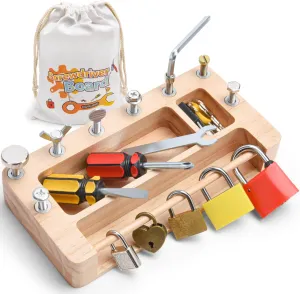 3  4 5 Year Old Learning zigzag treadmill bustle Practical Life Fine Motor Skills Screwdriver Board Set Lock and Key Toys Kids Tools Montessori Toys for 