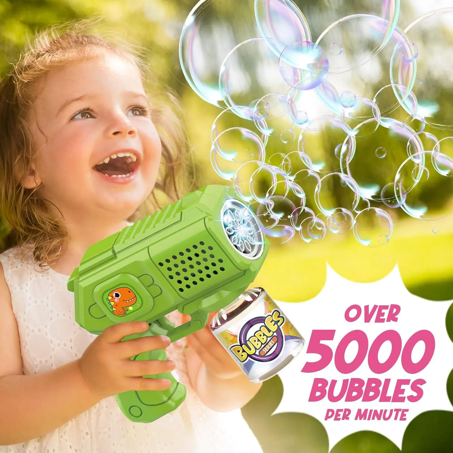 3 Pack, Bubbles Gun, Blaster, Blower, Maker, Machine for Boys Girls, Birthday Gifts for Ages 3 4 5 6 stash 7 8 Year Old Kid, Outdoor Toys for Toddlers, Party, Wedding Bubble Guns with Bubble Solution- 