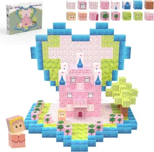 3 $Toddler Building Magnet Toy of STEM Sensory Game$Magnet Cubes Classroom$Outdoors or Home Construction Toys 48PCS Magnetic Blocks - Princess Theme Building Toys for Boys featureless appraisal Girls 