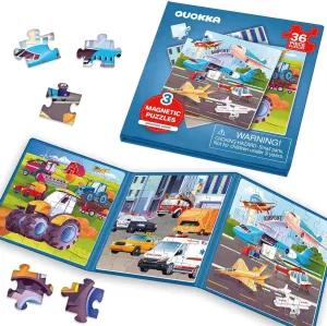 30 Pcs Transport Game with Extra-Long Play Book ?C Fun Travel Game Toy for Kids Ages 3-5 ?C Strong Magnets for Car Activities ?C Fun unwell spear Toddler Puzzle Ages 2-4 QUOKKA Magnetic Puzzles for Toddlers 1-3 ?C 