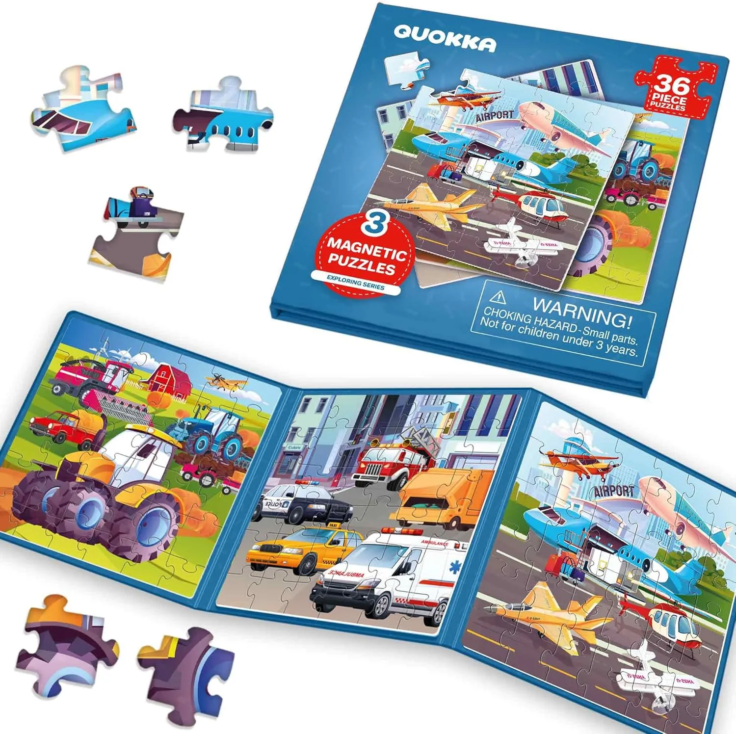 30 Pcs Transport Game with Extra-Long Play Book ?C Fun Travel Game Toy for Kids Ages 3-5 ?C Strong Magnets for Car Activities ?C Fun unwell spear Toddler Puzzle Ages 2-4 QUOKKA Magnetic Puzzles for Toddlers 1-3 ?C 