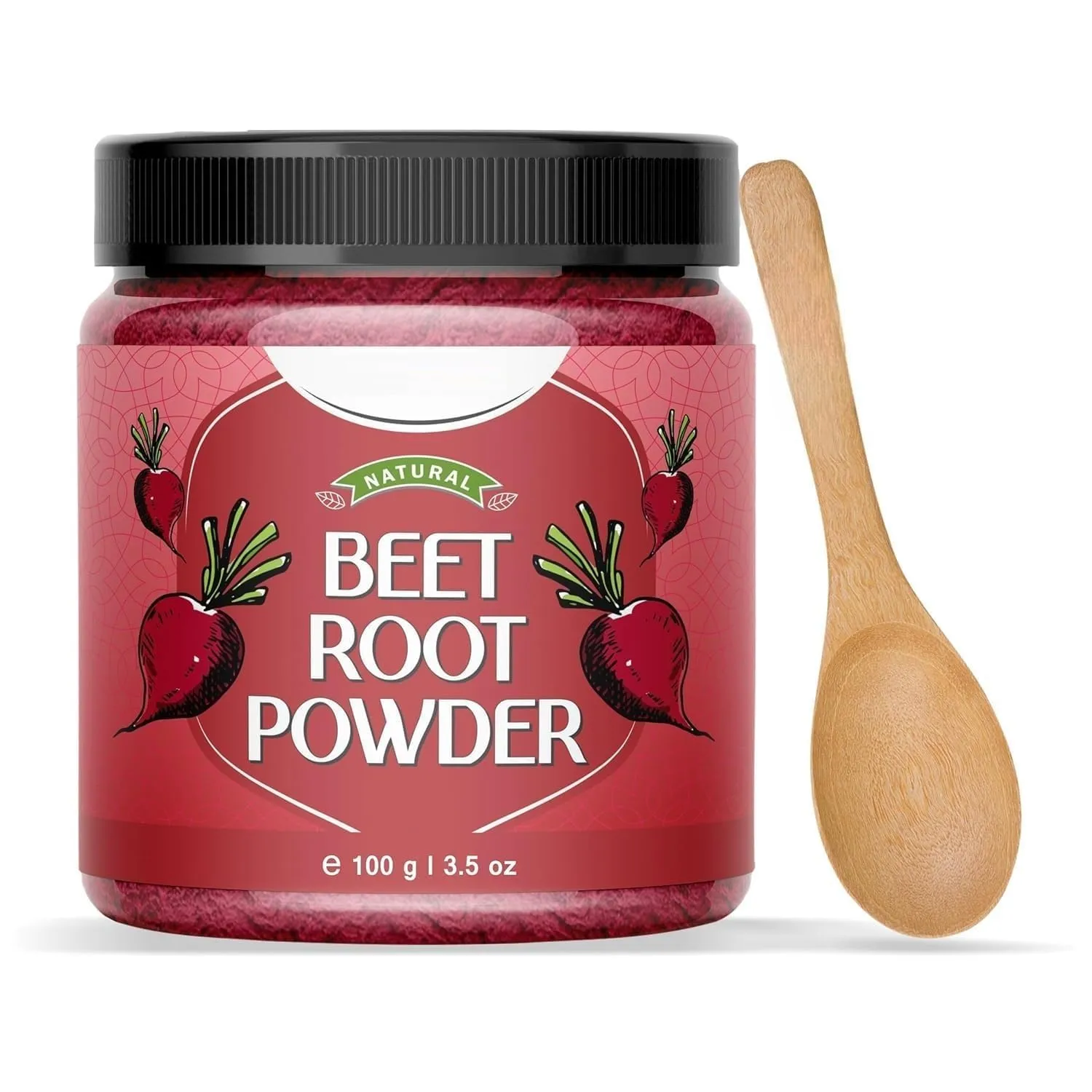3.52 Oz Nature Beetroot Powder Pure & Natural for Face, Lips, seminar wander quit Hair, Drinking, Eating, Includes Wooden Spoon. 100g | 