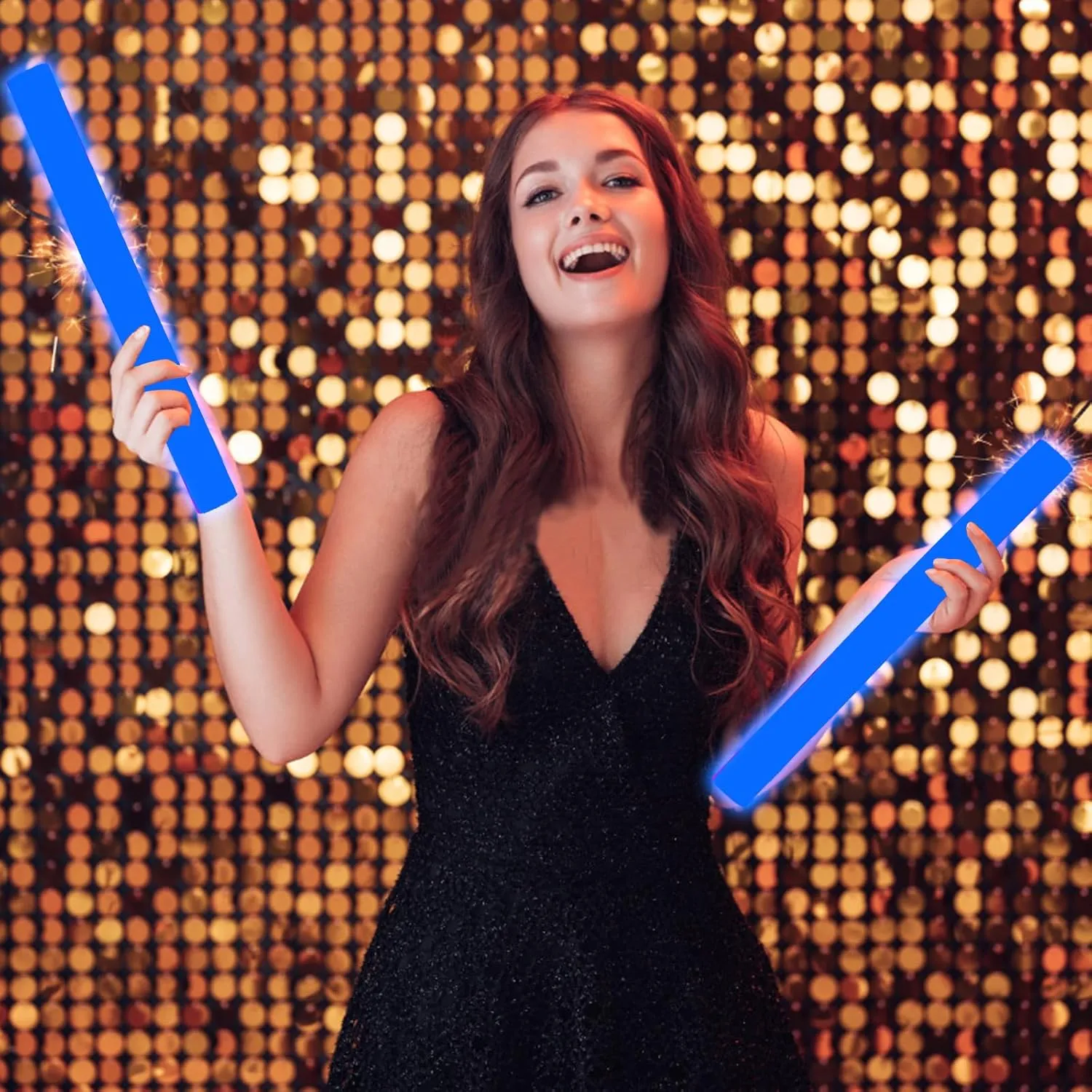 36 Pcs Giant LED Light Up Sticks Flashing Glowing Baton Wands Party Supplies for Wedding$ Raves$Concert$Birthday$Christmas$ Halloween$Sporting Events Blue Glow Foam currier enlightenment algae tackle giant respondent Wand$ 