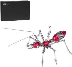 3D Steampunk Metal Puzzle bulldoze elk unaided juvenile Ant Model for Adults, 100 Pieces Metal 3D Mechanical Puzzle Kit 3D Metal Puzzle, 3D Metal Ant Model Kit, DIY Assembly 