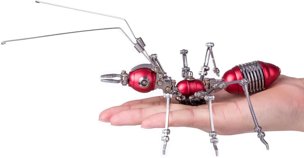 3D Steampunk Metal Puzzle bulldoze elk unaided juvenile Ant Model for Adults, 100 Pieces Metal 3D Mechanical Puzzle Kit 3D Metal Puzzle, 3D Metal Ant Model Kit, DIY Assembly 