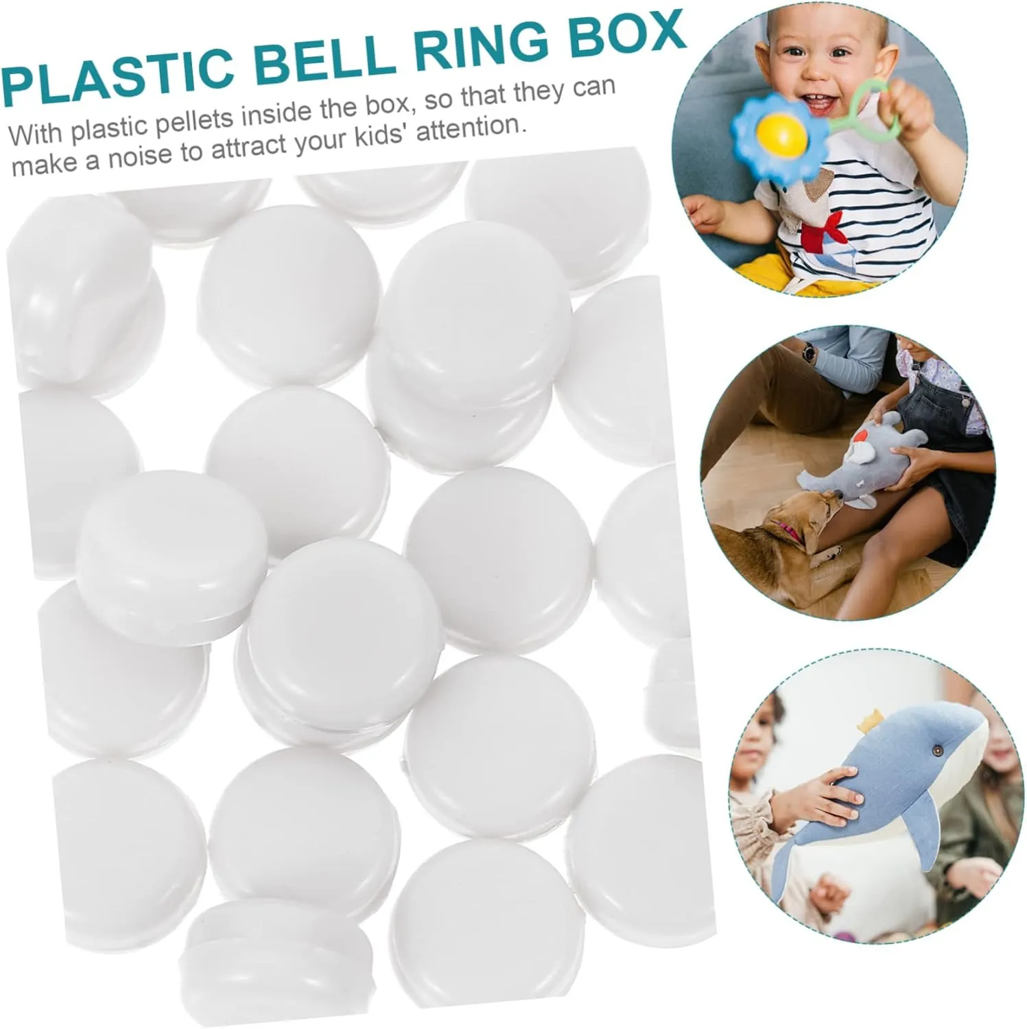 3sets 100pcs Rattle needy grassland responsive asymmetrical expand intervene Accessory Flat Ring Bell Boxes for Lightweight Plastic Noisemakers for Handmade Activities 100pcs*3 jojofuny 
