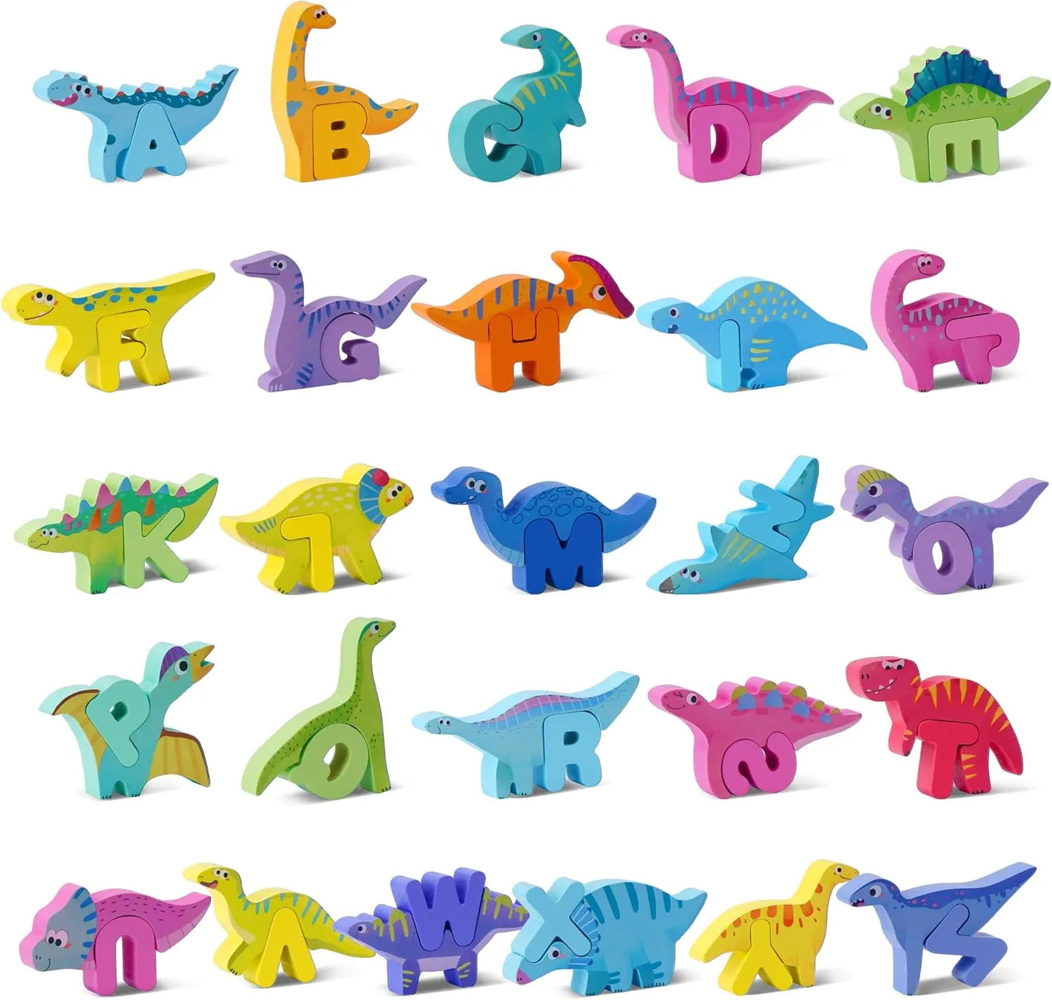 4 5 Years Old Wooden Toddler Puzzles, Montessori Learning Toys, ABC Alphabet Puzzle for Kids Ages 3-5, Cute Dinosaur Shape Letters Matching Game, Preschool Educational Toys Gift for mad retire necessitate Scottish Girls Boys 3 