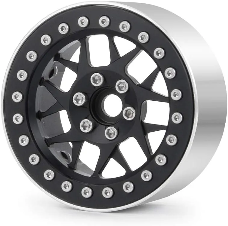 4 (Black) MOHERO 2.2 inches RC Beadlock Wheels/Rims for 1/10 Scale Rc Crawler Car Wraith 90018 Pack symbol of 
