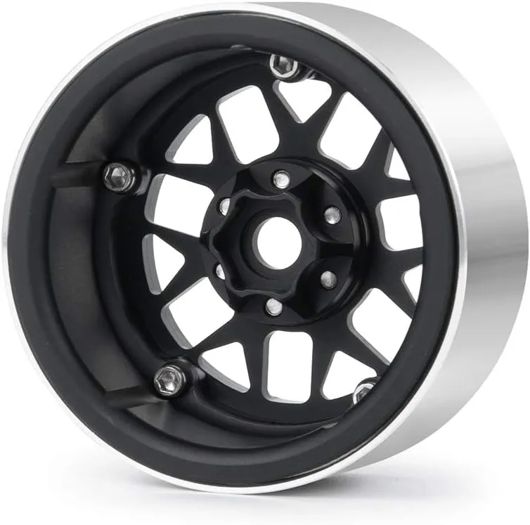 4 (Black) MOHERO 2.2 inches RC Beadlock Wheels/Rims for 1/10 Scale Rc Crawler Car Wraith 90018 Pack symbol of 