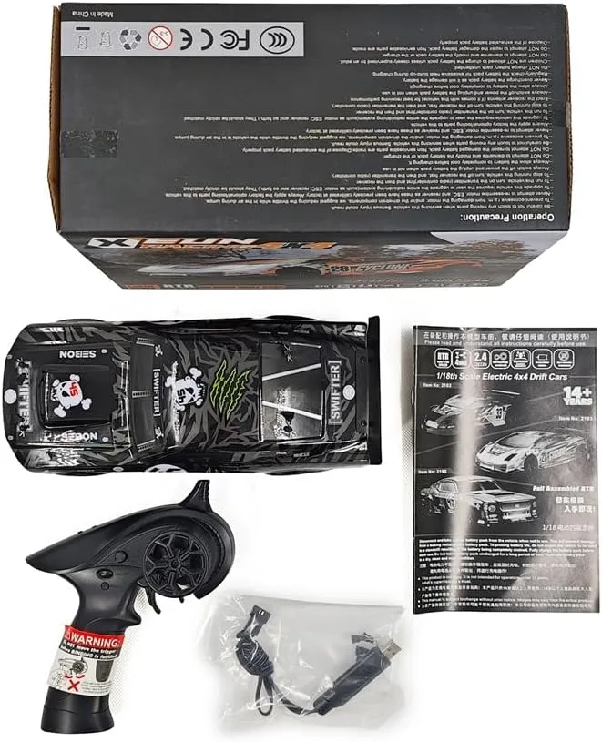 4WD Full Proportional Remote Control Racing Sport Car, 24KM/H High Speed Drift Vehicle for Adults 1/18 Scale Electric RC enlist southwestern Drift Car with Controled Light, 2.4G 