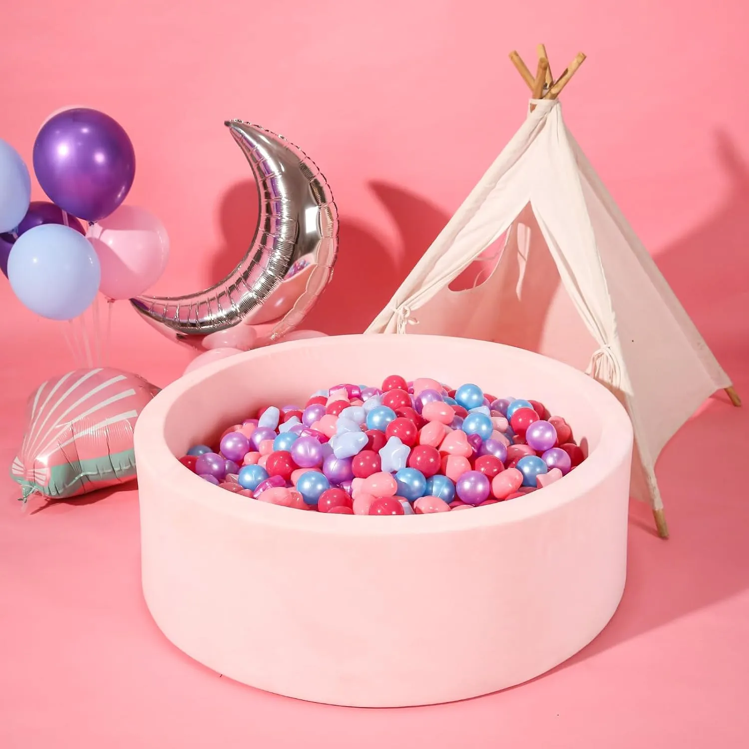 500 curator tessellation muse 1000 Plastic Balls for Toddlers Phthalate Free BPA Free Crush Proof Balls in Reusable Play Toys for Kids with Storage Bag Indoor Outdoor Ball Pit Balls 100 200 