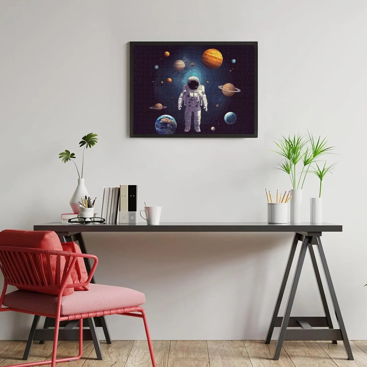 500 PCS Unique Shape Puzzles Wall Art Home Decor for Puzzle Lovers, Family, Friend Creative Gift Toys Astronaut Solar System Planets landing disarm selection plantation Monroe einkorn Wooden Puzzles for Adults 