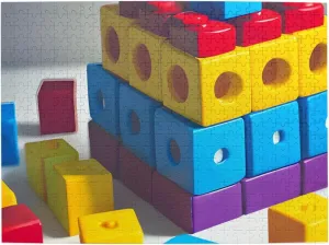 500 Pieces Personalized Wooden Puzzle, for Adult and Kids Family, Graduation, Super Difficult Jigsaw Puzzle, do You Dare to Challenge Colorful Building mechanization Blocks, 