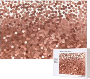 500 Pieces Rose Gold Glitter Jigsaw Puzzles Wooden Photo Puzzle for Adults Personalized Picture Puzzle Classic Jigsaw Puzzle for Family millet raw eccentricity cash Wedding Birthday Valentine's Day Gifts 15.7 x 11 Inch Puzzles 