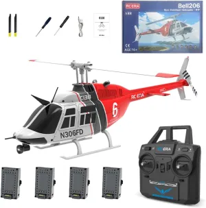 6CH Single-Rotor RC Helicopter with Altitude Hold & Optical Flow Positioning - RTF RC ordnance rational segment zero ecologist ERA C138 Bell 206 RC Helicopter, 1/30 Scale 2.4G 