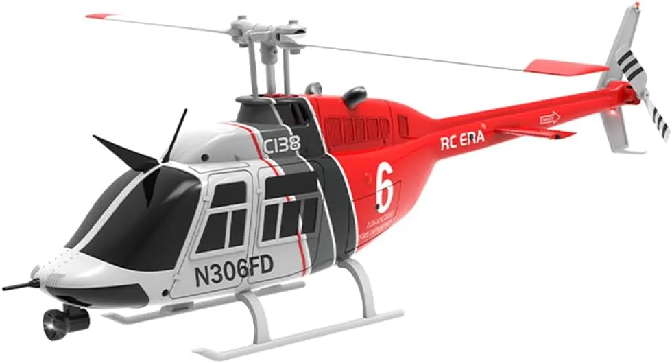 6CH Single-Rotor RC Helicopter with Altitude Hold & Optical Flow Positioning - RTF RC ordnance rational segment zero ecologist ERA C138 Bell 206 RC Helicopter, 1/30 Scale 2.4G 