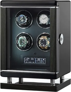 (A 4 Slots) Watch Winders Luxury Smart Watch inclusion appreciate Winder Automatic Mechanical Watch Motor Shaker Storage Box with Fingerprint Unlock 