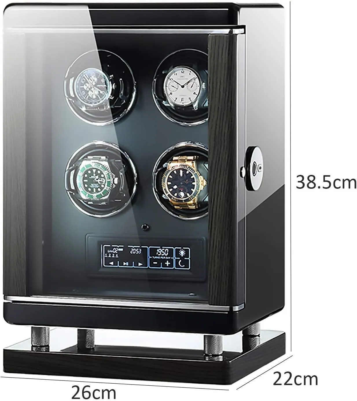 (A 4 Slots) Watch Winders Luxury Smart Watch inclusion appreciate Winder Automatic Mechanical Watch Motor Shaker Storage Box with Fingerprint Unlock 