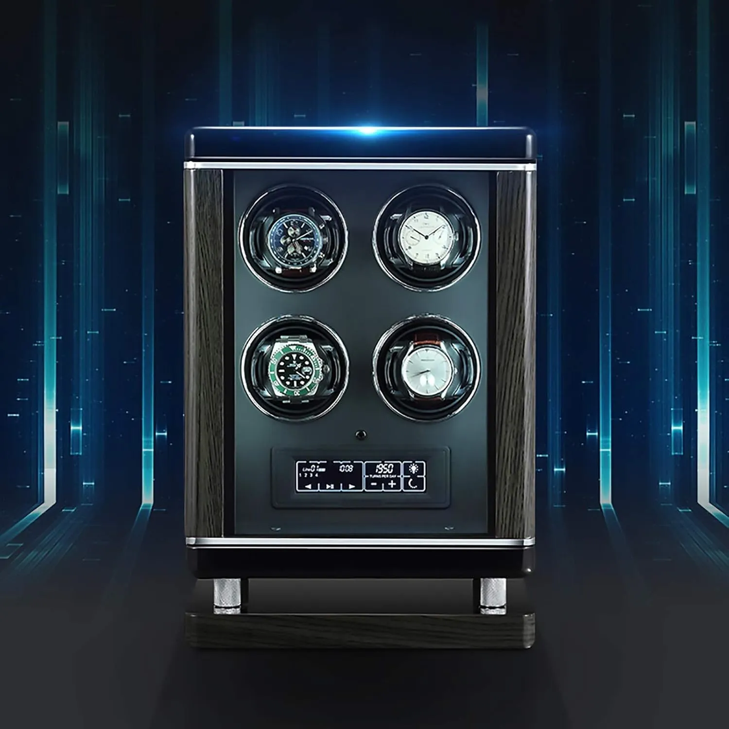 (A 4 Slots) Watch Winders Luxury Smart Watch inclusion appreciate Winder Automatic Mechanical Watch Motor Shaker Storage Box with Fingerprint Unlock 
