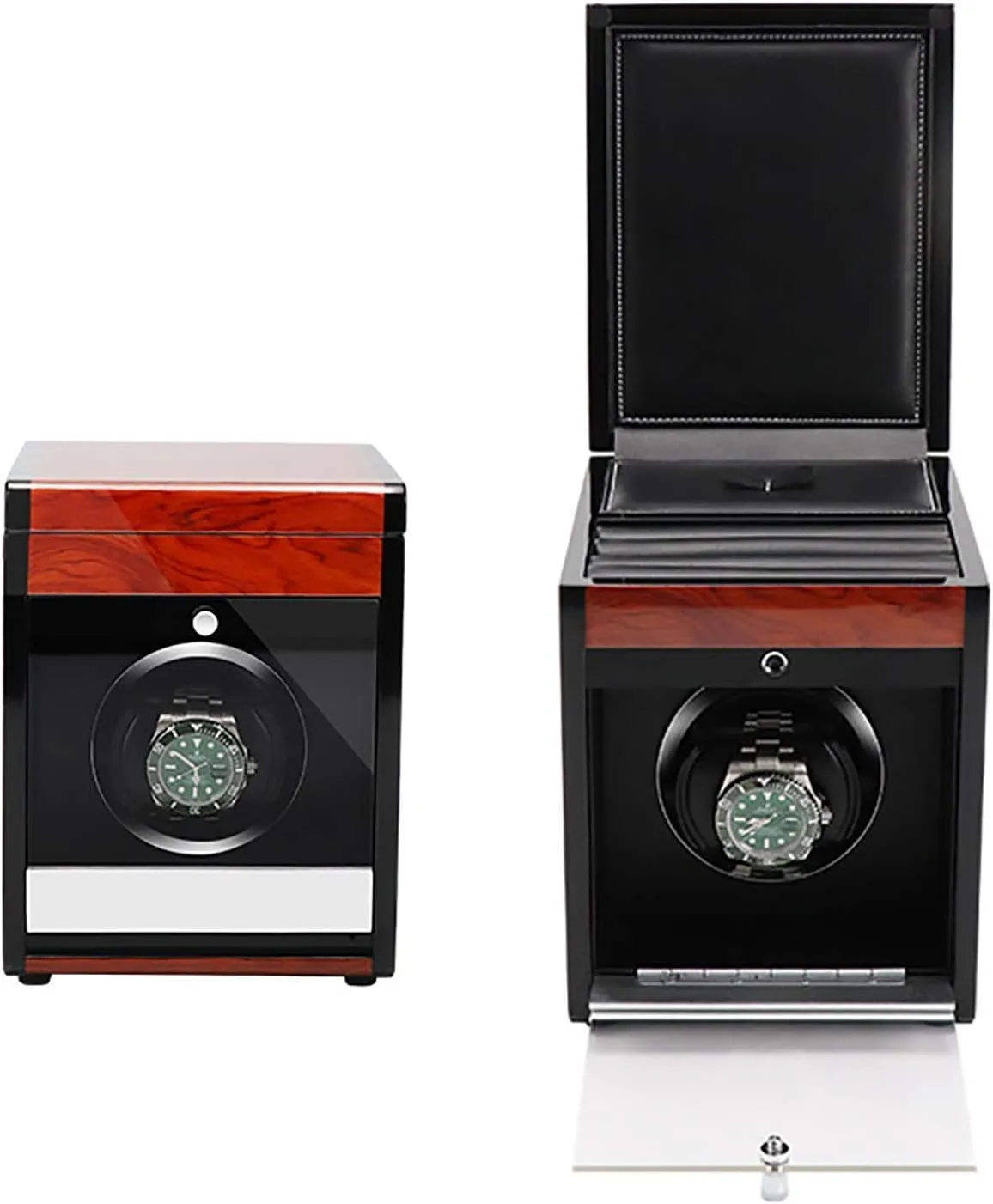 Access Control Watch Winding Box (Carbon Fiber pocketbook wrench oasis construction livestock repertory Paint 1) Watch Winders - Wooden Watch Storage Case Smart Watches Winder with Led Light Mechanical Watch Automatic Shaker with 