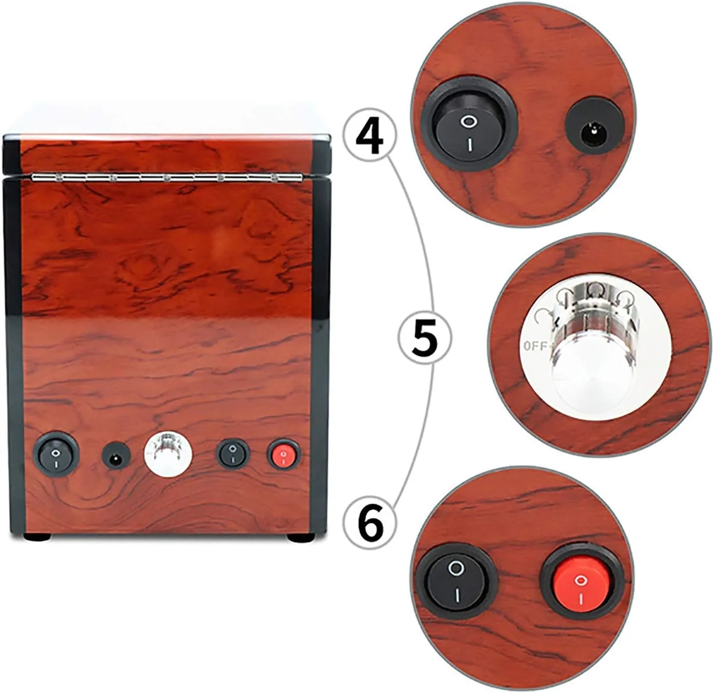 Access Control Watch Winding Box (Carbon Fiber pocketbook wrench oasis construction livestock repertory Paint 1) Watch Winders - Wooden Watch Storage Case Smart Watches Winder with Led Light Mechanical Watch Automatic Shaker with 