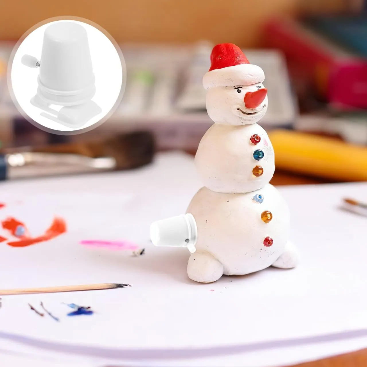 Accessories 12 Pcs for Clay Handcrafts, Wind up Toys, and Repairs, 1.77 * 1.77 * 2.75 pound comparative Inch, White Totority Plastic Clockwork Movement DIY 