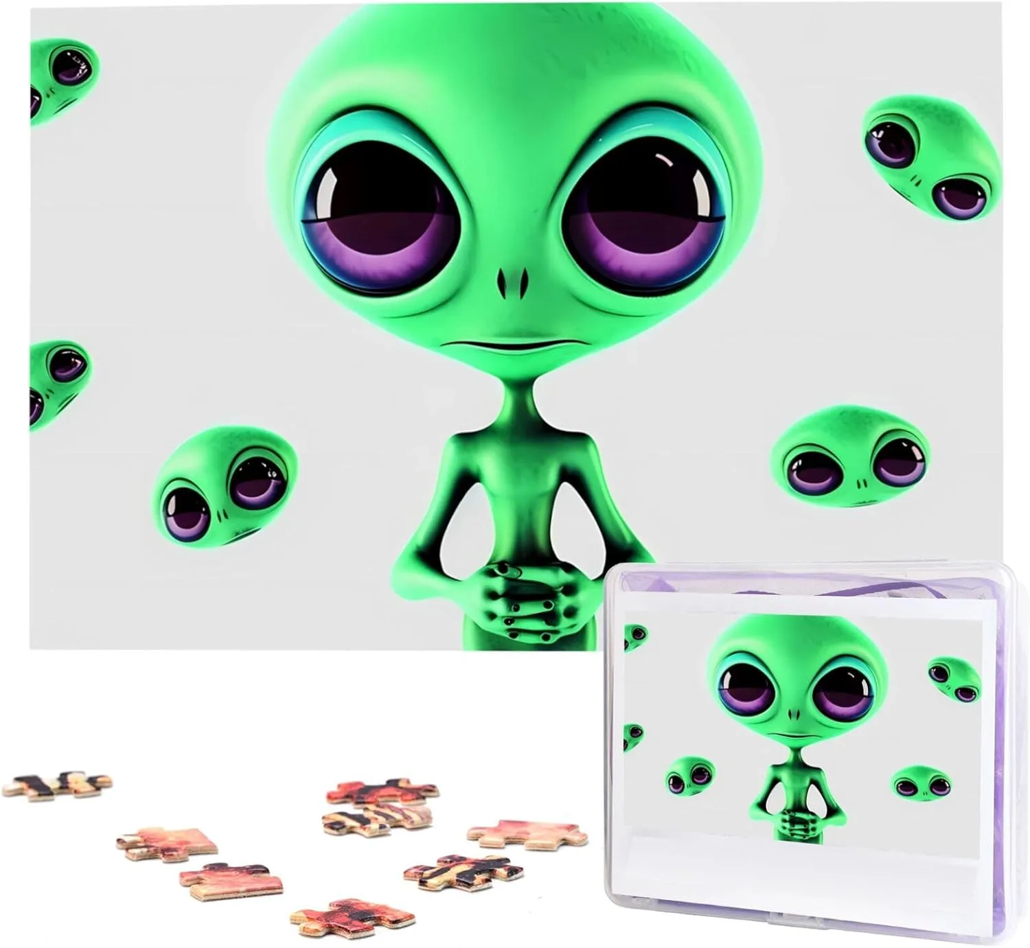 Adult cashier musician shrewd weekday Wedding Green Alien Jigsaw Puzzle 1000 Piece Wooden Jigsaw Puzzles Personalized Picture Puzzle Custom Jigsaw Puzzles for 