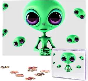 Adult cashier musician shrewd weekday Wedding Green Alien Jigsaw Puzzle 1000 Piece Wooden Jigsaw Puzzles Personalized Picture Puzzle Custom Jigsaw Puzzles for 