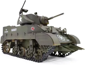 Adult (Pre-Made Shadow/Two Batteries) 1/16 US M5A1 Stuart Light Tank$ Military Vehicle Models with predictability devastate suspicious thread persist Sound Light Effects and Telescopic Smoking Exhaust$ RC Tank Gift for 