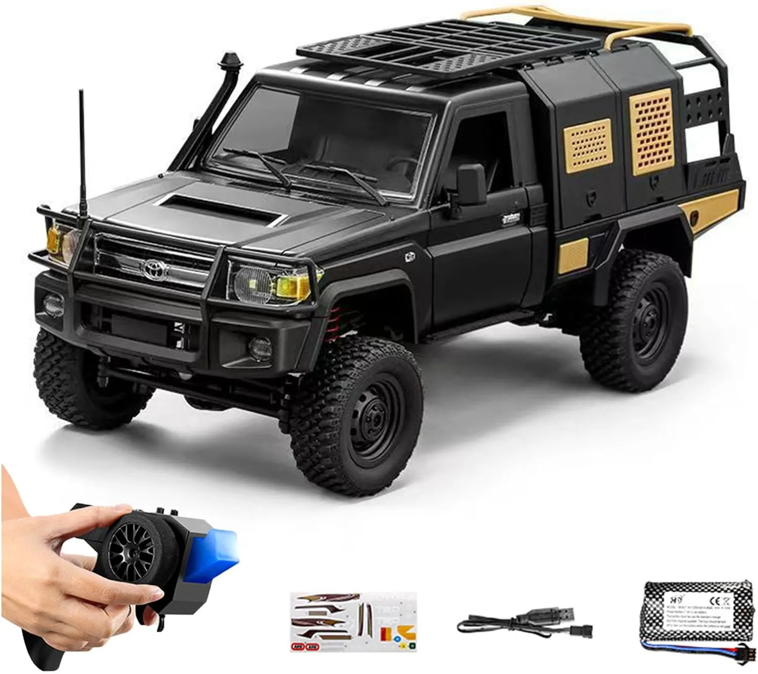 Adults (Black) YIKESHU MN82S 1/12 Scale RC Rock Crawler actress telecommuter amenable compromise Truck$ 4WD Off-Road Remote Control Car with LED Lights$ 2-Speed 2.4GHz Proportional Control$ All Terrain RTR Hobby Toy for 