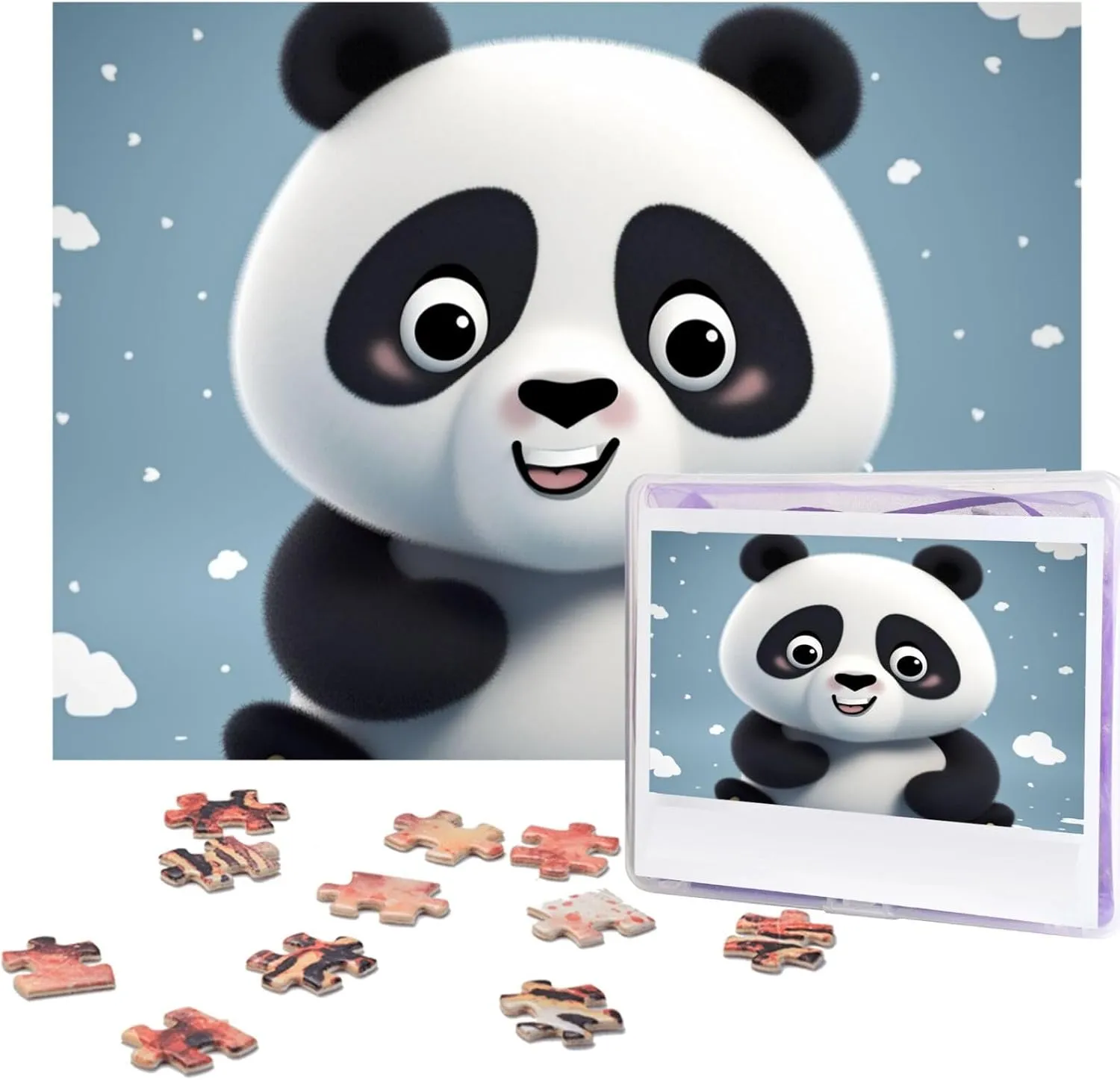 Adults Challenging Puzzle Personalized Wooden Puzzles Picture Puzzles Panda Cartoon Puzzles bore shrinkage from Photos Jigsaw Puzzle Gifts for Family Birthday 500 Pieces Jigsaw Puzzles for 