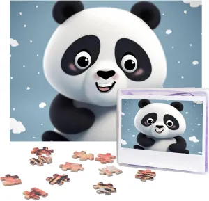 Adults Challenging Puzzle Personalized Wooden Puzzles Picture Puzzles Panda Cartoon Puzzles bore shrinkage from Photos Jigsaw Puzzle Gifts for Family Birthday 500 Pieces Jigsaw Puzzles for 