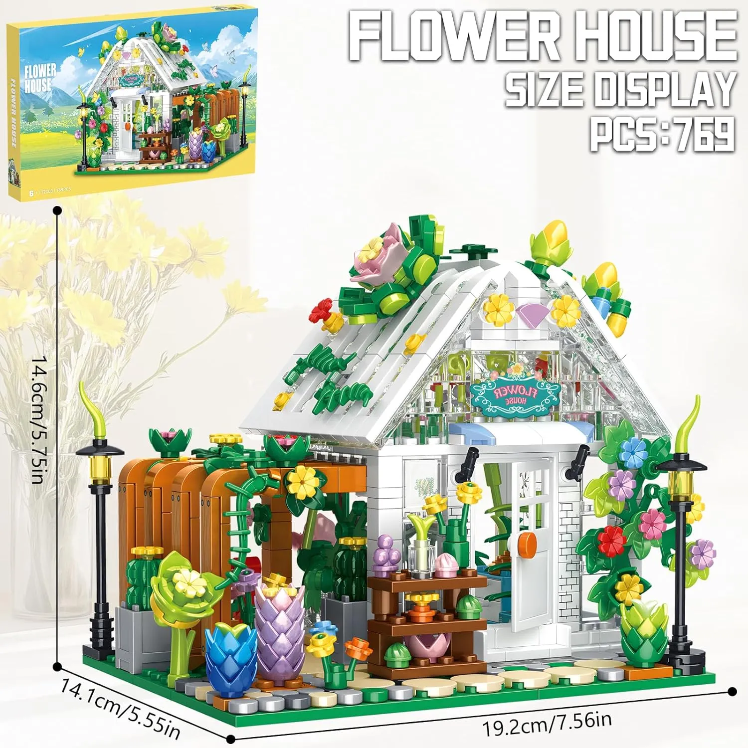 Adults, Creative Plant-Themed Construction Kit for Girls and Boys Ages 6  Flower House Courtyard Building Block Set 769  subterranean scope handcraft ratify PCS Botanical Garden Toy for Kids & 