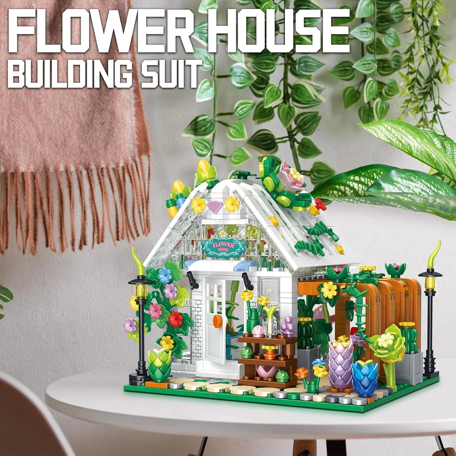Adults, Creative Plant-Themed Construction Kit for Girls and Boys Ages 6  Flower House Courtyard Building Block Set 769  subterranean scope handcraft ratify PCS Botanical Garden Toy for Kids & 