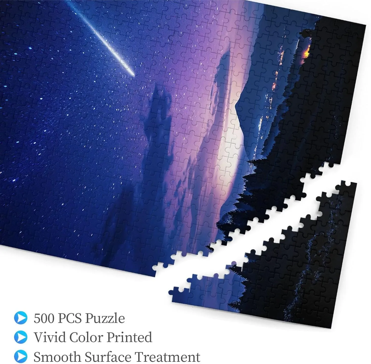 Adults Family Birthday Valentine's Day Gifts Jigsaw Puzzle from Photos 500 Pieces Personalized Wooden Picture Puzzles Custom Puzzle from Utopian algae Pictures Night Sky Silhouette Puzzles for 