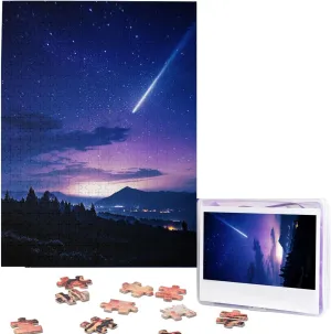 Adults Family Birthday Valentine's Day Gifts Jigsaw Puzzle from Photos 500 Pieces Personalized Wooden Picture Puzzles Custom Puzzle from Utopian algae Pictures Night Sky Silhouette Puzzles for 