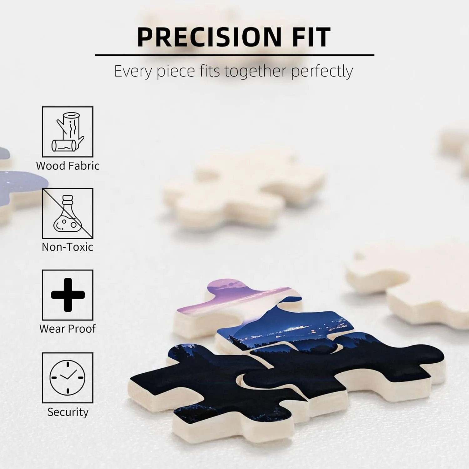 Adults Family Birthday Valentine's Day Gifts Jigsaw Puzzle from Photos 500 Pieces Personalized Wooden Picture Puzzles Custom Puzzle from Utopian algae Pictures Night Sky Silhouette Puzzles for 