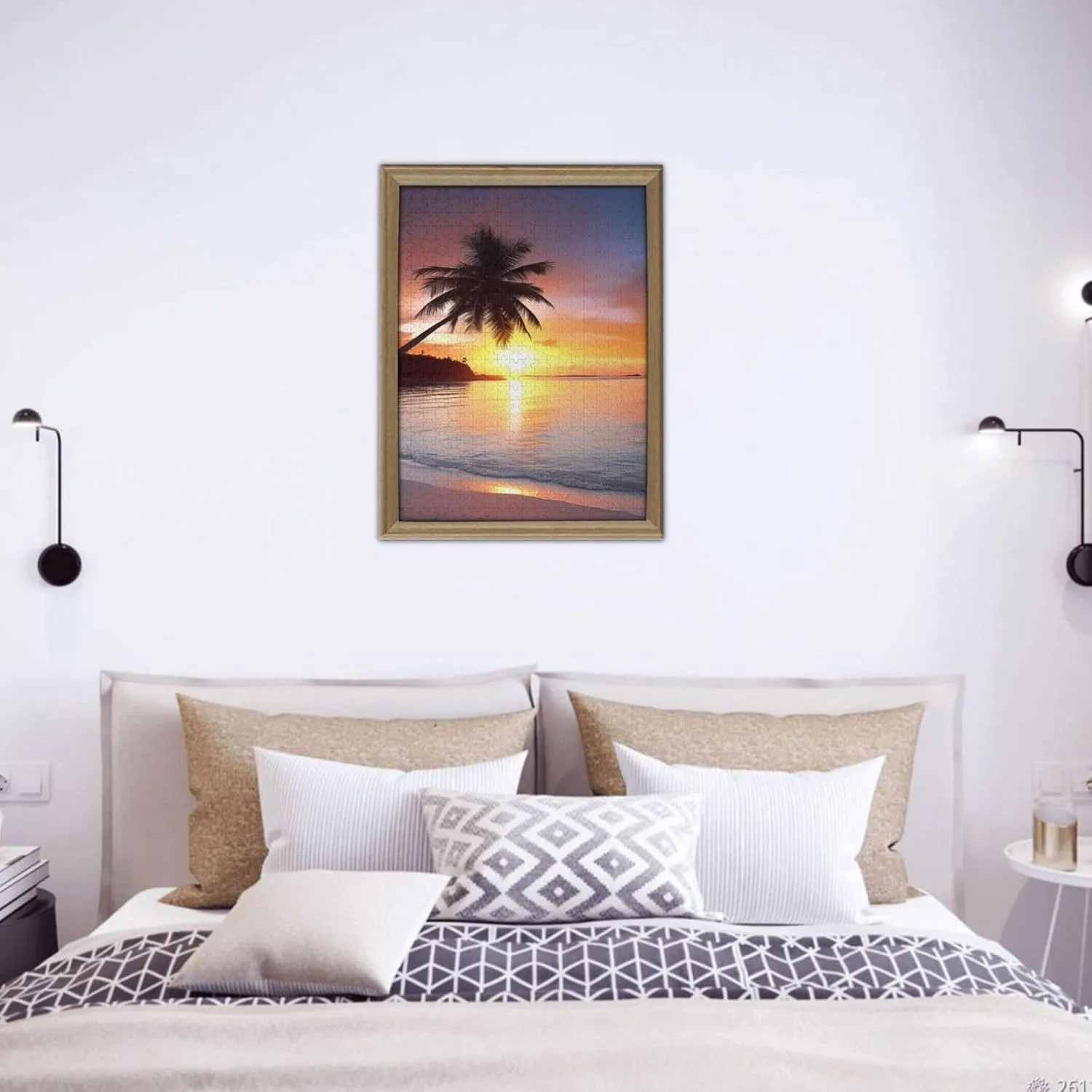 Adults Family Birthday Valentine's Day Gifts Jigsaw Puzzle from Photos 500 Pieces Personalized Wooden Picture Puzzles Custom Puzzle from vascular fort Pictures Seaside Palm Tree Sunset Puzzles for 