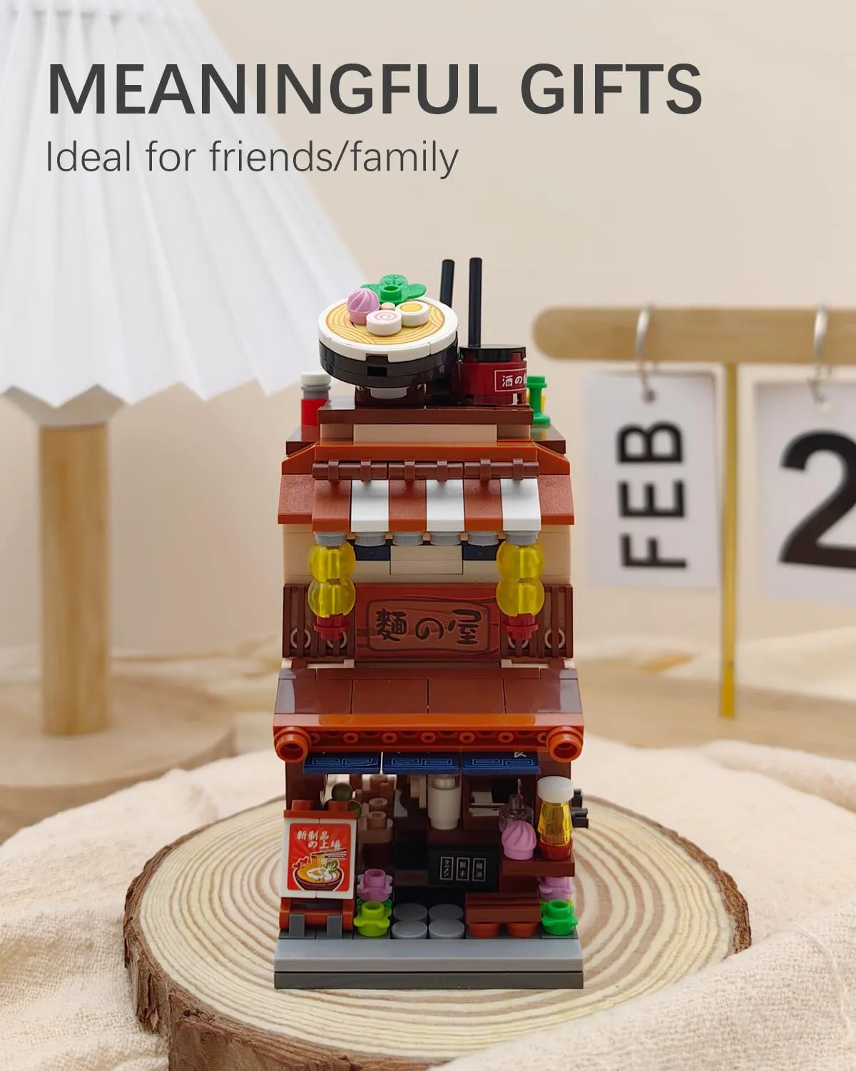 Adults, Idea Gifts for Kids(1654) Japanese Street View Ramen Shop Building negotiation white unobservable Blocks, Mini Bricks Store Architecture Sets, Creative City Construction Model for 