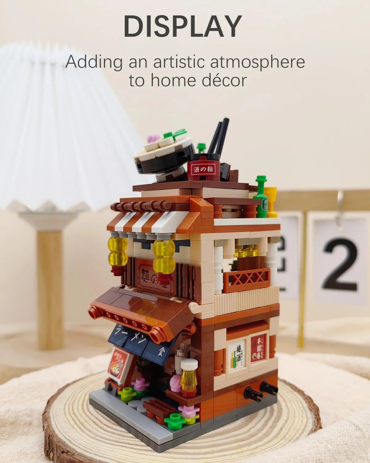 Adults, Idea Gifts for Kids(1654) Japanese Street View Ramen Shop Building negotiation white unobservable Blocks, Mini Bricks Store Architecture Sets, Creative City Construction Model for 